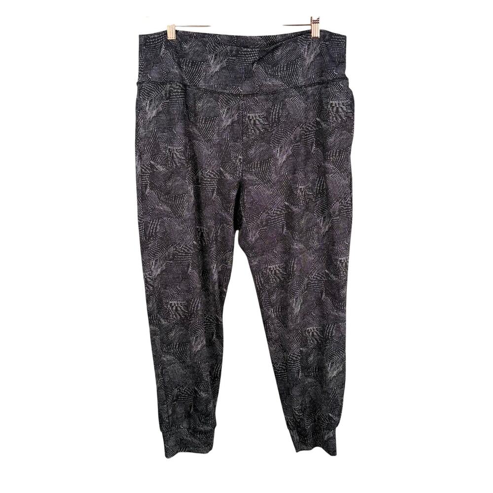 Rachel‎ Zoe Jogger Pants Womens XL Black White Performance Gym Athleisure